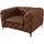 Riess-Ambiente Design Chesterfield Sessel MODERN BAROCK 120cm antik braun Microfaser mit Federkern