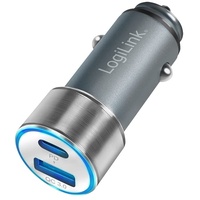 Logilink PA0252 - USB-Kfz-Ladeadapter, 1x USB-C® Buchse (Power Delivery), USB-A QC, 36 W