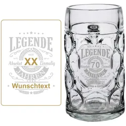 Maßkrug ISAR 1,0 l mit Eichung - Legende (personalisiert)