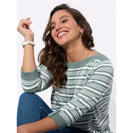 Casual Looks Ringel-Pullover Jade/Ecru 50