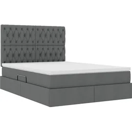 vidaXL Bett mit Stauraum und LED Dunkelgrau 140 x 200 cm