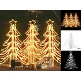 vidaXL LED-Weihnachtsbäume 3 Stk. Klappbar Warmweiß 87x87x93 cm