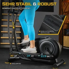 trex sport Crosstrainer für zuhause TX-400CT DASH | Ellipsentrainer mit 10-stufigen Widerstand, Pulssensoren, Display, Tablet-Halterung | leise, bis 120kg