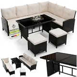 Juskys Manacor Lounge-Set schwarz/beige