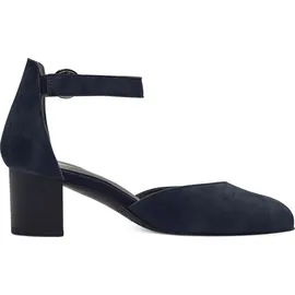 TAMARIS Comfort Damen Pumps mit Riemen aus Leder Elegant, Blau 37 EU
