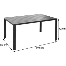 MCW Alu-Esstisch N40 Tisch Bistrotisch Gartentisch Balkontisch Wetterfest 140x80cm Hellgrau