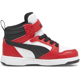 Puma Rebound V6 Mid Kinder Weiß/Schwarz/Rot 27
