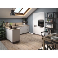 L-Form Mansardenküche Küchenzeile BONN 270x170cm lava - weiß matt 80432625