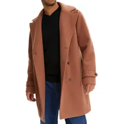 Übergangs-Mantel für Herren mit Woll-Anteil schlichte Herbst-Jacke Winter-Jacke 935091 Braun - 52