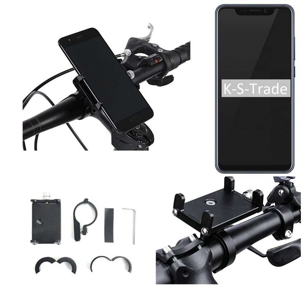 K-S-Trade für ZTE Axon 9 Pro Smartphone-Halterung, (Handyhalterung das Fahrrad Halter Lenkstange Fahrradhalterung) schwarz