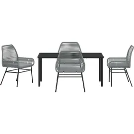 vidaXL Garten Essgruppe 5-tlg. Grau
