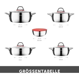 KARACA Emirgan XL Topf-Set 10-tlg. 10 x Kochtopf + Glasdeckel