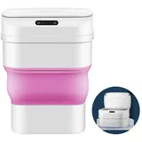 ZELURXX Smart Sensor Mülleimer, 17,5 L, zusammenklappbar, wasserdicht, leises Öffnen und Schließen, für Innen, Auto, Außen, 34 x 25,5 x 20,5 cm - Rosa