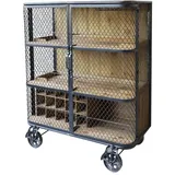 Chic Antique Barschrank auf Rädern 116,5 x 94,5 x 49,5 cm Antique Kohle