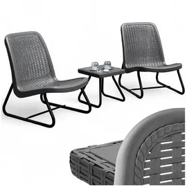 Tectake tectake® Sitzgruppe Modica für 2 Personen in Rattanoptik UV-beständig, Belastbarkeit Stuhl 120 kg, Schraubfüße