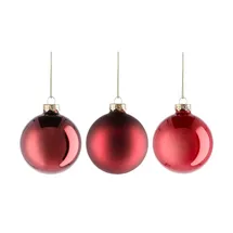 Möbel Kraft Weihnachtskugeln 16er Set rot ¦ Glas,Aluminium Ø: 8.0