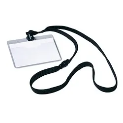 10 DURABLE Namensschilder mit Textilband 9,0 x 6,0 cm