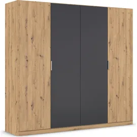 Rauch Drehtürenschrank "Monza", grau (eiche artisan, graumetallic), B:226cm H:210cm T:54cm, Holzwerkstoff, Schränke, Drehtürenschrank, in trendigen Farbkombinationen, mit viel Stauraum