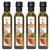 4x100 ml Kürbiskernöl Health Seed® - Ungefiltert Kaltgepresst Glasflasche