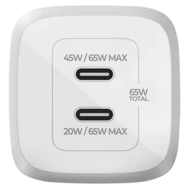Belkin 65W Dual USB-C Ladegerät, Power Deliver, PPS, weiß + 2m USB-C/USB-C Kabel