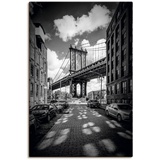 Artland Wandbild Manhattan Bridge in Brooklyn, New York«, New York, (1 St.), als Leinwandbild, Poster in verschied. Größen schwarz
