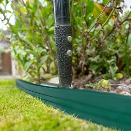 Relaxdays Rasenkante Kunststoff, 12 Meter dunkelgrün