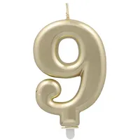Papstar Zahlenkerze mit Halter 7 cm 12 St. Gold