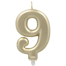 Papstar Zahlenkerze mit Halter 7 cm 12 St. Gold