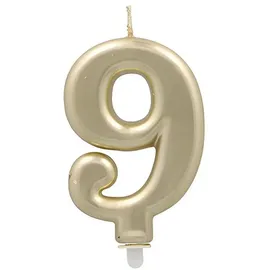 Papstar Zahlenkerze mit Halter 7 cm 12 St. Gold