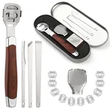 Professioneller Fußschaber, Hornhauthobel Fußschaber, Kallusentferner für kopfabgestorbene Haut, Hornhaut Entfernung Nagelhautentferner Fußpflege Mit 10Pcs Ersatzklingen