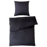 KAEPPEL Uni Mako-Satin anthrazit 155 x 220 cm + 80 x 80 cm