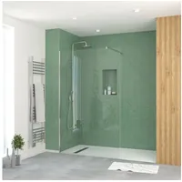 Marwell Walk-in-Dusche, mit barrierefreien Einstieg, inklusive Halterungsstange, silberfarben
