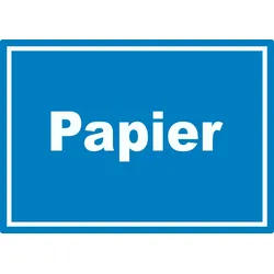 Papier Mülltrennung Aufkleber mit Text A6 (105x148mm)