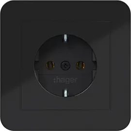 Hager Schuko-Steckdose nachtschwarz glänzend 2 St.