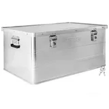 Trucky Aluminium Box mit Deckel Silber Alu Kiste Box Alukiste 135 Liter Transportbox Metallbox Alu Aufbewahrungsbox Boxen Abschliessbar Metallkiste