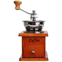 ANCLLO Manuelle Kaffeemühle, Kaffeebohnenmühle, Vintage Antik Holz Handmühle mit