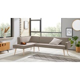 exxpo - sofa fashion Lungo 158 x 84 x 239 cm Webstoff langer Schenkel rechts grau/melange