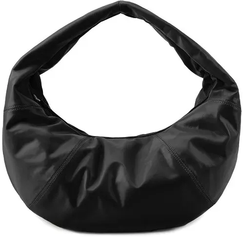 LES VISIONNAIRES Greta Schultertasche Leder 41 cm  schwarz