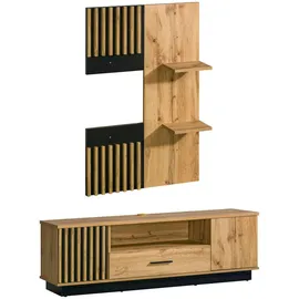 Feldmann-Wohnen Lamia Lowboard 155x107x40 cm Braun/Schwarz Holz
