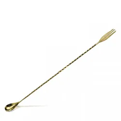 Barlöffel Dreizack / 40 cm - Bronze - Bronze