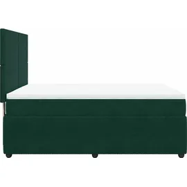 vidaXL Boxspringbett 140 x 200 cm Dunkelgrün