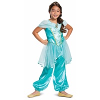 Disney Offizielles Deluxe Aladdin Jasmin Kostüm Kinder, Faschingskostüme für Kinder, Größe S