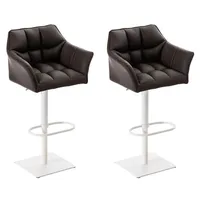 CLP 2er Set Barhocker Damaso Kunstleder braun/weiß