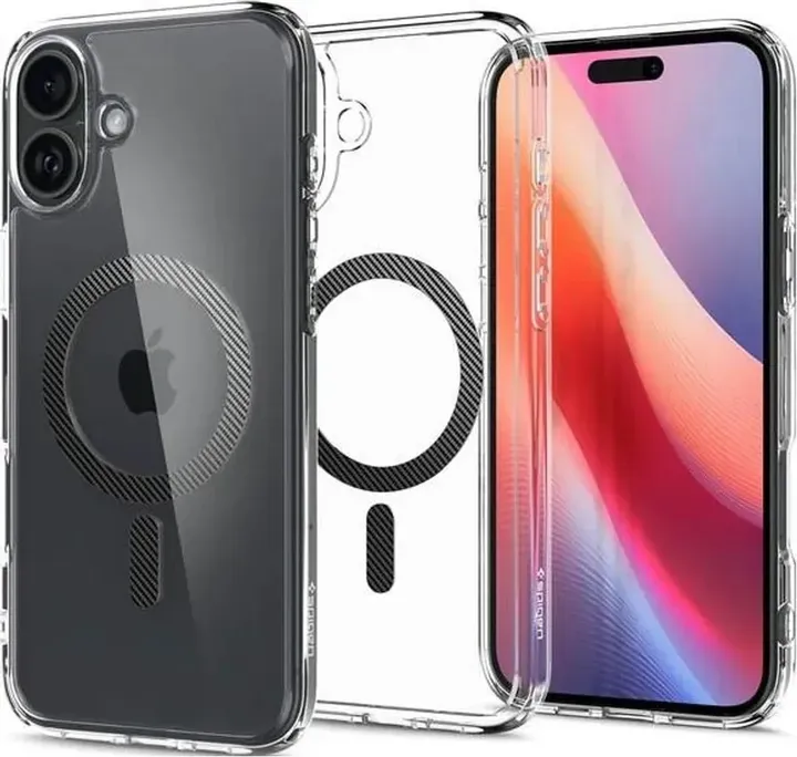 Spigen Ultra Hybrid MagSafe Carbon Case für iPhone 16 – Dunkelgrau