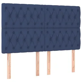 vidaXL Boxspringbett mit Matratze Blau 160x200 cm Stoff