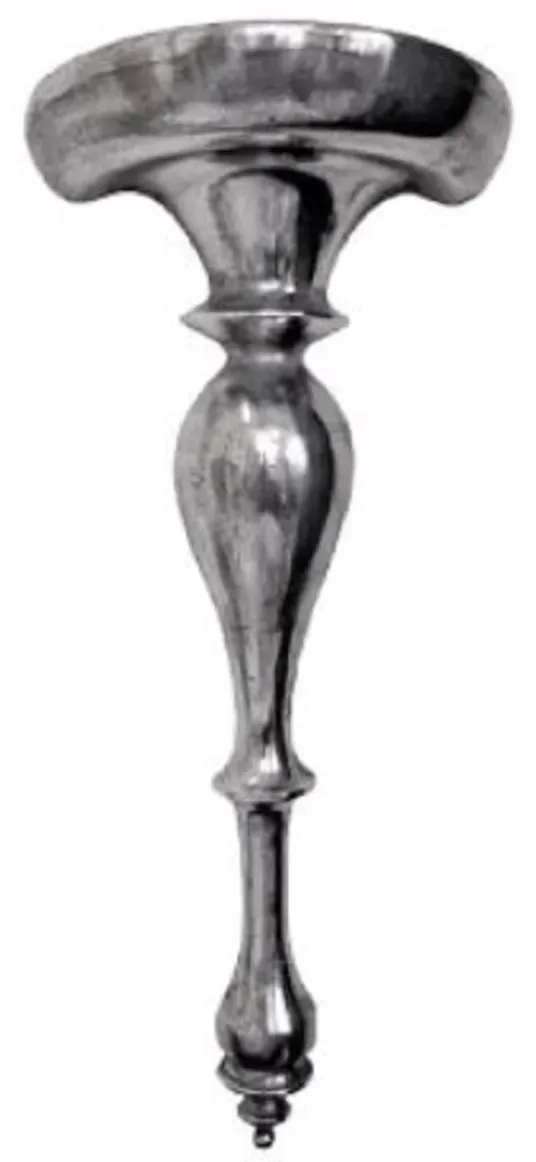Casa Padrino Jugendstil Aluminium Wandkonsole Silber 34 x 17 x H. 77 cm - Barock & Jugendstil Wanddeko