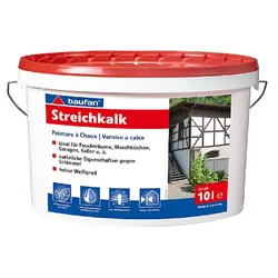 Baufan Streichkalk, Dispersionsfarbe in 5 & 10 L, gebrauchsfertig Mineralfarbe atmungsaktiv, in Weiß