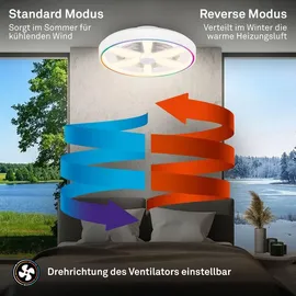 Briloner Deckenventilator 48 cm Rund Weiß