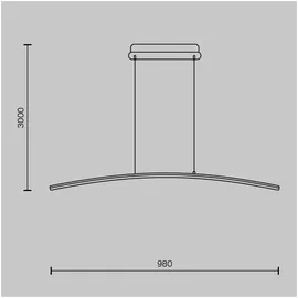 Maytoni Curve 1-flg. 98 cm Metall Messing