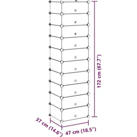 vidaXL Schuh-Organizer 10 Fächer 244920 1-tlg. schwarz
